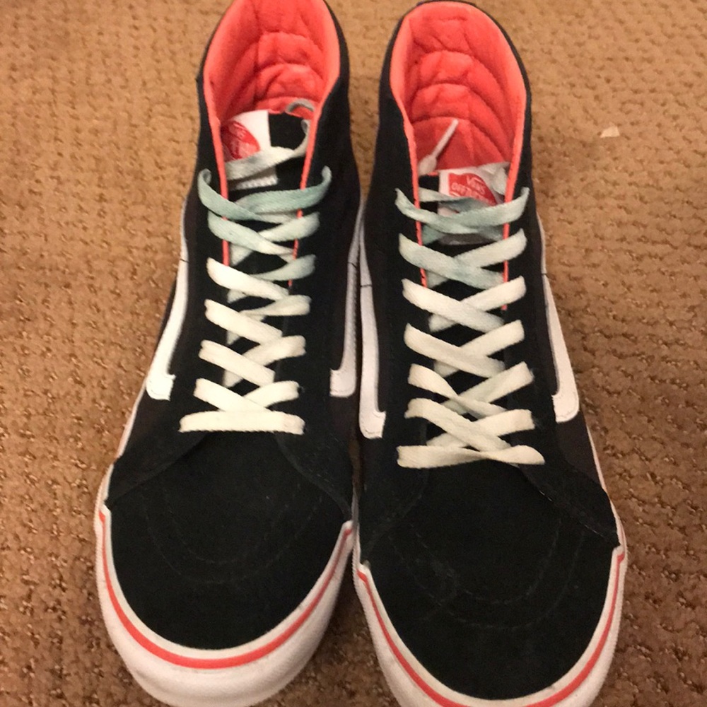 Black and coral vans